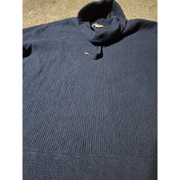 Women's Orvis Funnel Cowl Neck Textured Sweatshirt Navy Blue Size Large - Picture 6 of 6